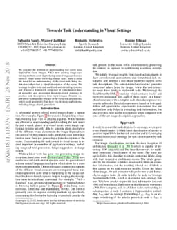 Towards Task Understanding in Visual Settings