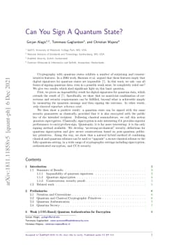 Can you sign a quantum state?