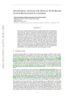 Adversarial Attacks for Optical Flow-Based Action Recognition
  Classifiers