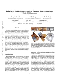 DuLa-Net: A Dual-Projection Network for Estimating Room Layouts from a
  Single RGB Panorama