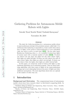 Gathering Problems for Autonomous Mobile Robots with Lights
