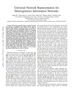 Universal Network Representation for Heterogeneous Information Networks