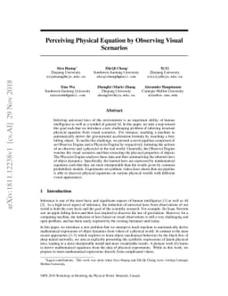Perceiving Physical Equation by Observing Visual Scenarios