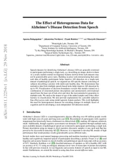 The Effect of Heterogeneous Data for Alzheimer's Disease Detection from
  Speech