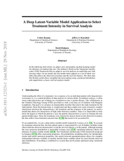 A Deep Latent-Variable Model Application to Select Treatment Intensity
  in Survival Analysis