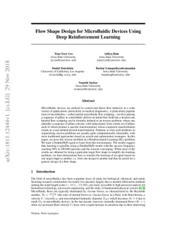 Flow Shape Design for Microfluidic Devices Using Deep Reinforcement
  Learning
