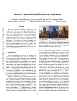 Learning to Separate Multiple Illuminants in a Single Image