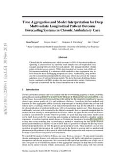 Time Aggregation and Model Interpretation for Deep Multivariate
  Longitudinal Patient Outcome Forecasting Systems in Chronic Ambulatory Care