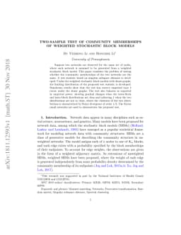 Two-sample Test of Community Memberships of Weighted Stochastic Block
  Models