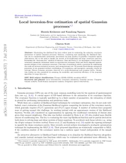 Local inversion-free estimation of spatial Gaussian processes