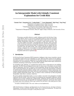 An Interpretable Model with Globally Consistent Explanations for Credit
  Risk