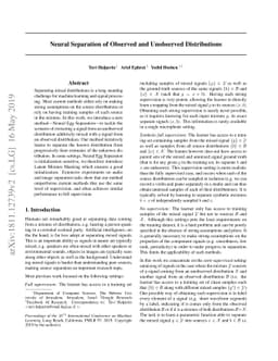 Neural separation of observed and unobserved distributions