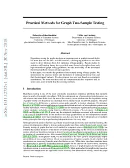 Practical methods for graph two-sample testing