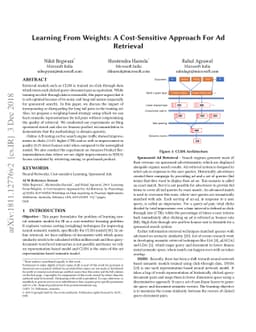 Learning From Weights: A Cost-Sensitive Approach For Ad Retrieval