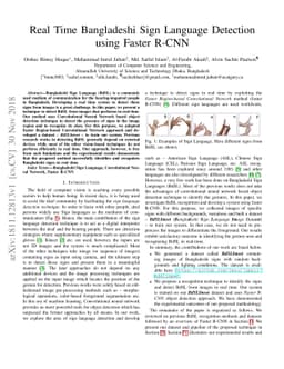 Real Time Bangladeshi Sign Language Detection using Faster R-CNN