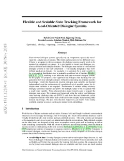 Flexible and Scalable State Tracking Framework for Goal-Oriented
  Dialogue Systems