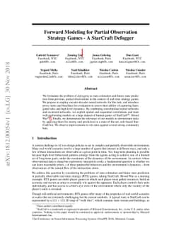 Forward Modeling for Partial Observation Strategy Games - A StarCraft
  Defogger