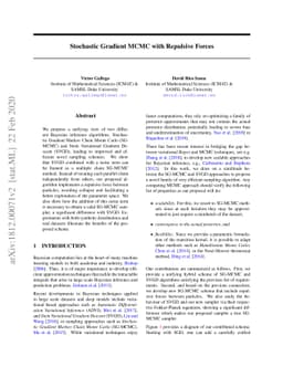 Stochastic Gradient MCMC with Repulsive Forces