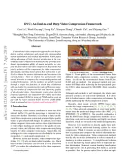 DVC: An End-to-end Deep Video Compression Framework