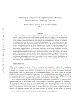 Number of Connected Components in a Graph: Estimation via Counting
  Patterns