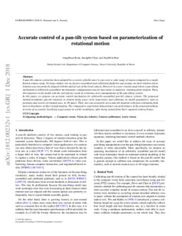 Accurate control of a pan-tilt system based on parameterization of
  rotational motion