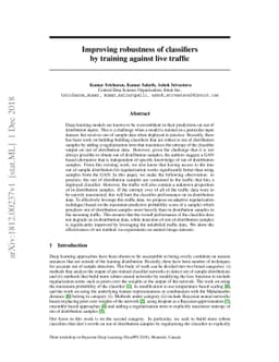 Improving robustness of classifiers by training against live traffic