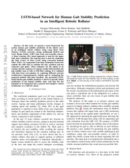 LSTM-based Network for Human Gait Stability Prediction in an Intelligent
  Robotic Rollator