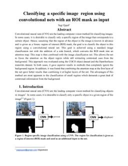 Classifying a specific image region using convolutional nets with an ROI
  mask as input