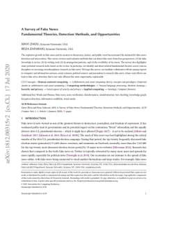 A Survey of Fake News: Fundamental Theories, Detection Methods, and
  Opportunities