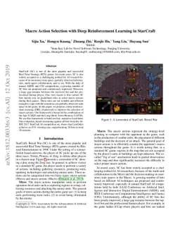Macro action selection with deep reinforcement learning in StarCraft
