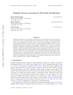 Multiple Instance Learning for ECG Risk Stratification