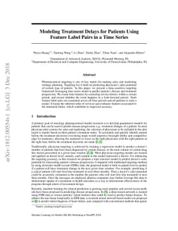 Modeling Treatment Delays for Patients using Feature Label Pairs in a
  Time Series