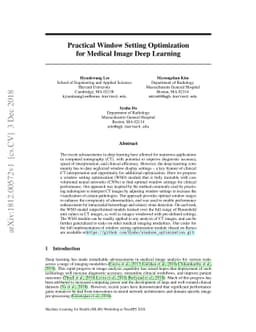 Practical Window Setting Optimization for Medical Image Deep Learning