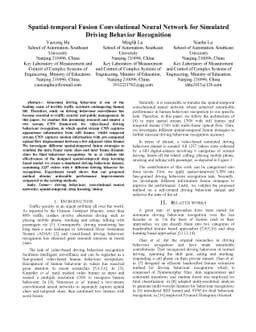 Spatial-temporal Fusion Convolutional Neural Network for Simulated
  Driving Behavior Recognition