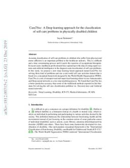 Care2Vec: A Deep learning approach for the classification of self-care
  problems in physically disabled children