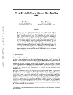 Toward Scalable Neural Dialogue State Tracking Model