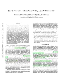From the User to the Medium: Neural Profiling Across Web Communities