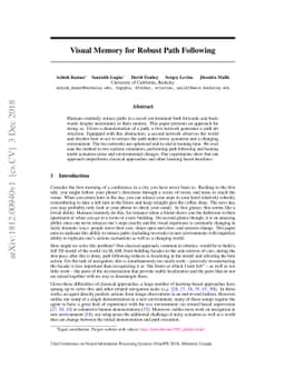 Visual Memory for Robust Path Following