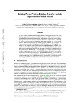 FoldingZero: Protein Folding from Scratch in Hydrophobic-Polar Model
