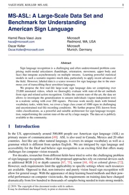 MS-ASL: A Large-Scale Data Set and Benchmark for Understanding American
  Sign Language