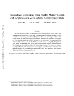 Hierarchical Continuous Time Hidden Markov Model, with Application in
  Zero-Inflated Accelerometer Data