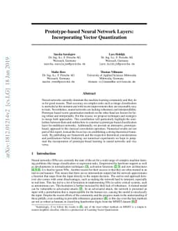 Prototype-based Neural Network Layers: Incorporating Vector Quantization