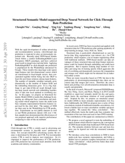 Structured Semantic Model supported Deep Neural Network for
  Click-Through Rate Prediction
