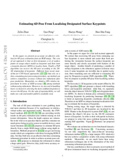 Estimating 6D Pose From Localizing Designated Surface Keypoints