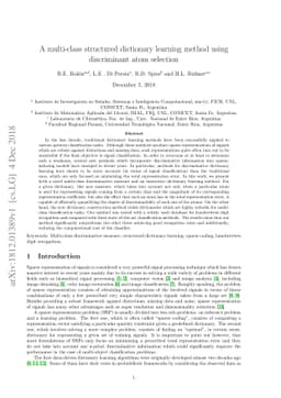A multi-class structured dictionary learning method using discriminant
  atom selection