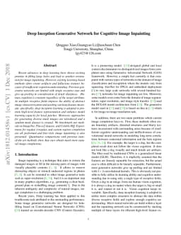 Deep Inception Generative Network for Cognitive Image Inpainting