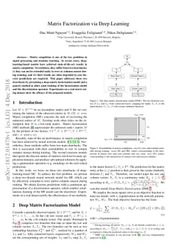 Matrix Factorization via Deep Learning