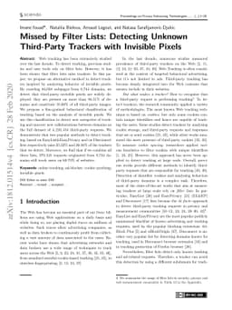 Missed by Filter Lists: Detecting Unknown Third-Party Trackers with
  Invisible Pixels
