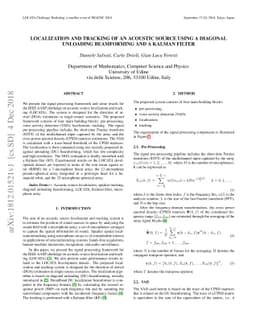 Localization and Tracking of an Acoustic Source using a Diagonal
  Unloading Beamforming and a Kalman Filter