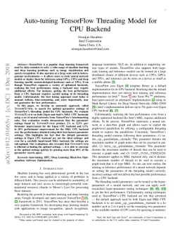 Auto-tuning TensorFlow Threading Model for CPU Backend